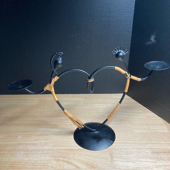 Candle Laurids Lonborg Rattan Metal Wire Candle Holders Danish. Pre-Owned - Picture 2 of 4